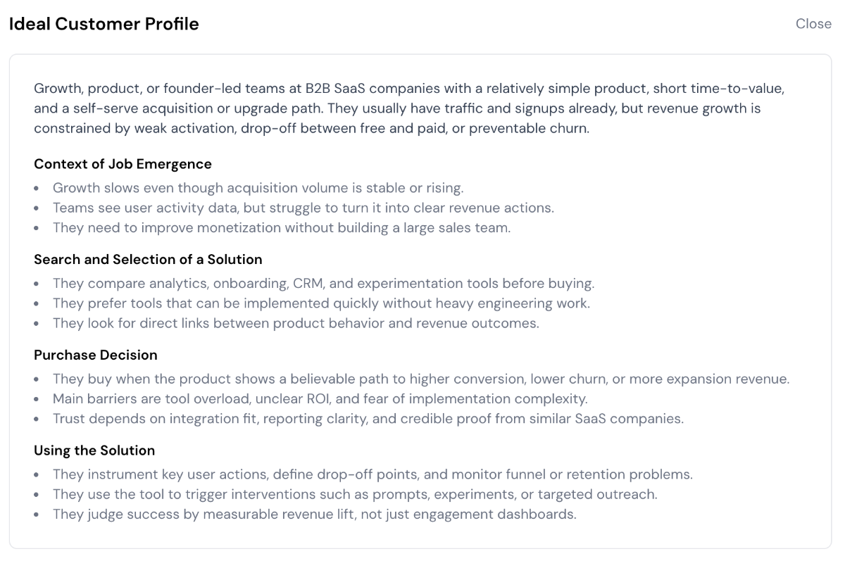 Ideal customer profile